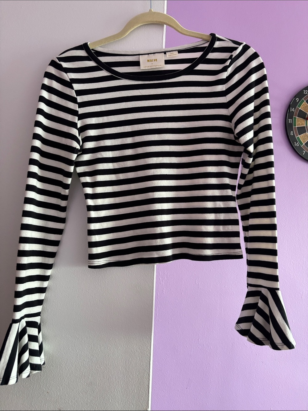Maeve by Anthroplogie black & white striped shirt